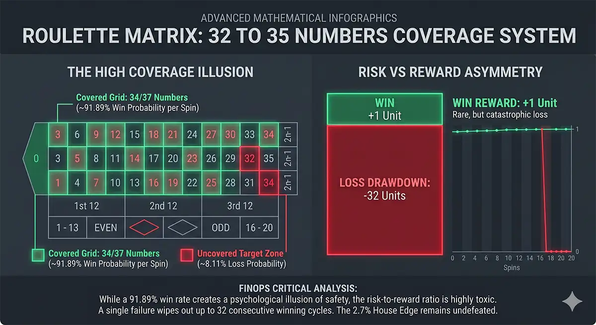 System of 32 to 35 Numbers Roulette Strategy